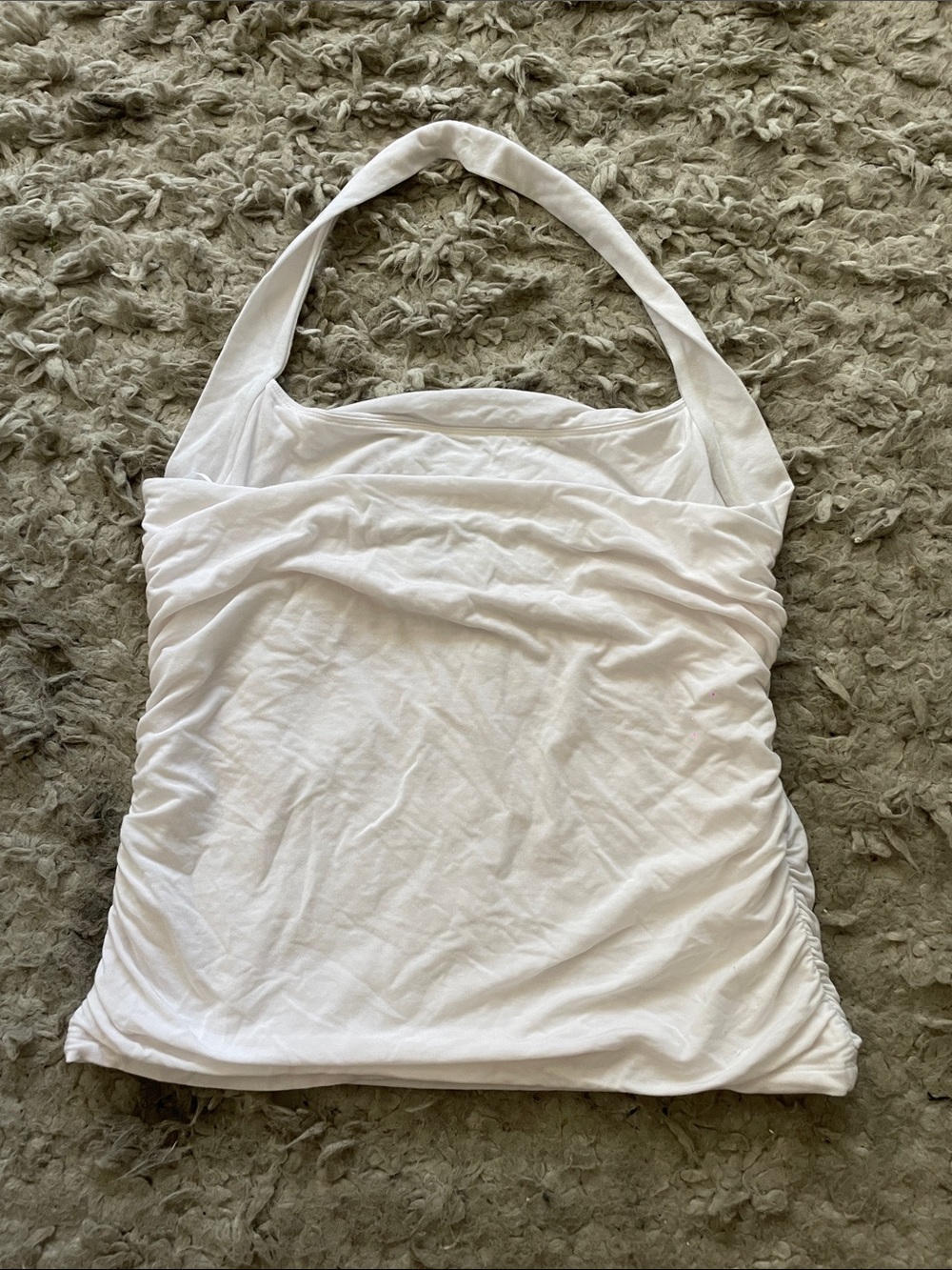 Aritzia White Halter Camisole with Gathered Sides - Picture 3 of 3